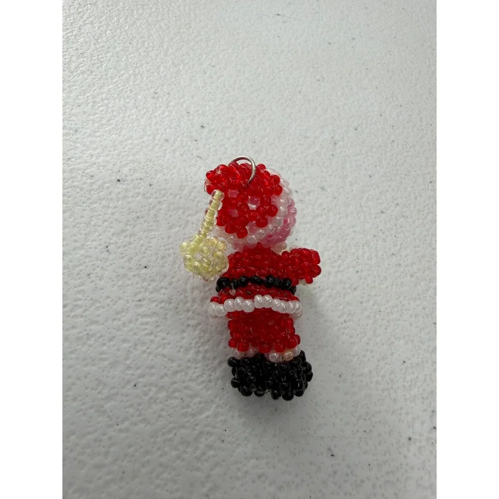 Vintage Mrs Claus Topps 2001 Beaded Santa Christmas Ornaments Set Holiday Decor
